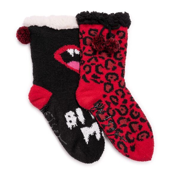 Betsey Johnson Women's Betsey Cabin Sock (2 Pairs) - L/XL (8-10) - Picture 2 of 4